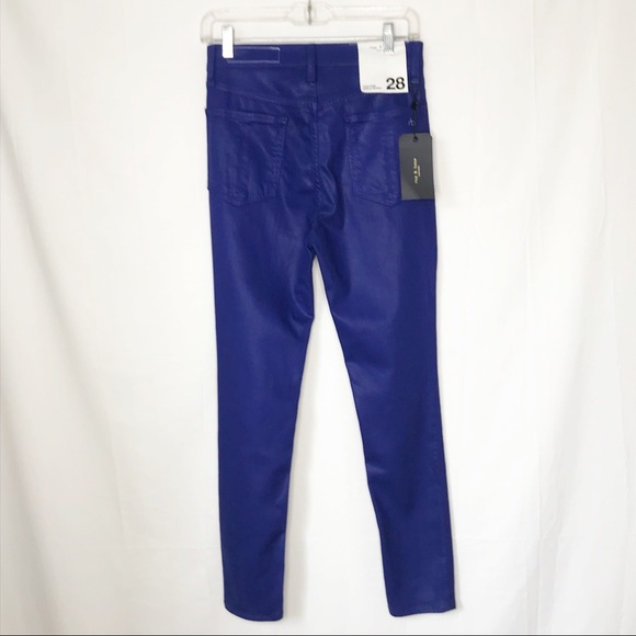 RAG & BONE Coated Blue Ankle Skinny Jeans 28 - Picture 6 of 8
